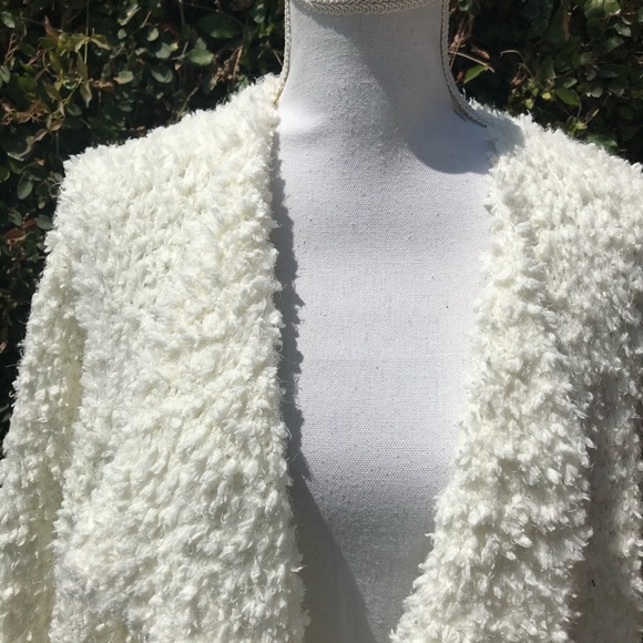 NWT 1. STATE SWEATER Furry Ivory Poodle M - Picture 7 of 11